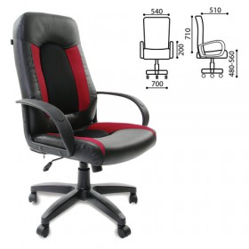 Кресло офисное BRABIX Strike EX-525 (черно-красный) в Асино - asino.katalogmebeli.com | фото 1