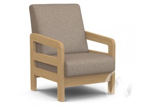 Кресло отдыха Вега-34 (бук лак/UNO CARAMEL) в Асино - asino.katalogmebeli.com | фото