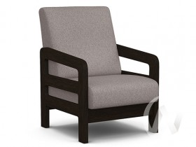 Кресло отдыха Вега-34 (венге лак/UNO ROSY-GREY) в Асино - asino.katalogmebeli.com | фото 1