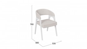 Кресло «Техас 1» (Белый матовый/Шенилл Estetica Vanille №220) в Асино - asino.katalogmebeli.com | фото 2