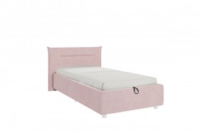 Кровать 0.9 Альба (Нежно-розовый велюр/под-мех) в Асино - asino.katalogmebeli.com | фото