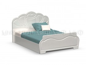Кровать 1,4м Гармония (Белый/Белый глянец) в Асино - asino.katalogmebeli.com | фото