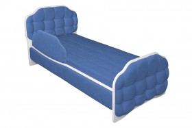 Кровать 160 Атлет 29 Синий (мягкий бортик) в Асино - asino.katalogmebeli.com | фото