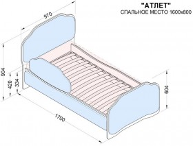 Кровать 160 Атлет 76 Зелёный (мягкий бортик) в Асино - asino.katalogmebeli.com | фото 2
