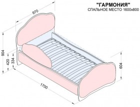 Кровать 160 Гармония 18 Бордовый (мягкий бортик) в Асино - asino.katalogmebeli.com | фото 2