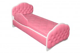 Кровать 160 Гармония 89 Розовый (мягкий бортик) в Асино - asino.katalogmebeli.com | фото