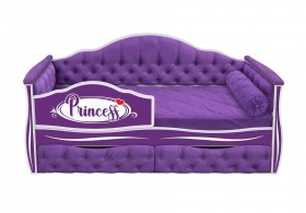 Кровать 160 серии Иллюзия 2 ящика 32 Фиолетовый (мягкие боковые накладки/подушка валик) в Асино - asino.katalogmebeli.com | фото 1