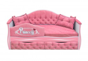 Кровать 160 серии Иллюзия 2 ящика 36 Розовый (мягкий бортик/подушки) в Асино - asino.katalogmebeli.com | фото 1