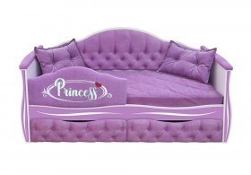 Кровать 160 серии Иллюзия 2 ящика 67 Светло-фиолетовый (подушки/мягкий бортик) в Асино - asino.katalogmebeli.com | фото