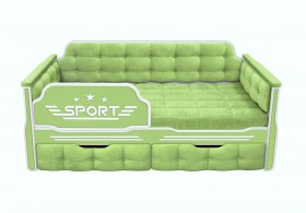 Кровать 160 серии Спорт 2 ящика 81 Фисташка (мягкие боковые накладки) в Асино - asino.katalogmebeli.com | фото 1