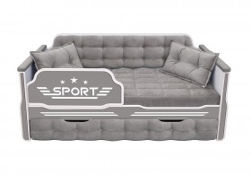 Кровать 170 серии Спорт 1 ящик 45 Серый (подушки) в Асино - asino.katalogmebeli.com | фото