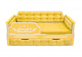 Кровать 170 серии Спорт 1 ящик 74 Жёлтый (мягкие боковые накладки) в Асино - asino.katalogmebeli.com | фото 1