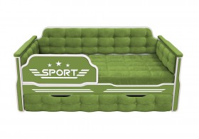 Кровать 170 серии Спорт 1 ящик 76 Зелёный (мягкие боковые накладки) в Асино - asino.katalogmebeli.com | фото 1