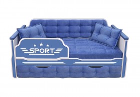 Кровать 170 серии Спорт 1 ящик 85 Синий (подушки) в Асино - asino.katalogmebeli.com | фото 1