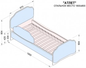 Кровать 180 Атлет 74 жёлтый (мягкий бортик) в Асино - asino.katalogmebeli.com | фото 2