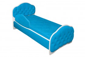 Кровать 180 Гармония 84 Ярко-голубой (мягкий бортик) в Асино - asino.katalogmebeli.com | фото 1