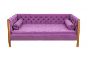 Кровать 180 серии Леди  32 Фиолетовый (подушка валик) в Асино - asino.katalogmebeli.com | фото