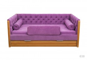 Кровать 180 серии Леди + ящик 32 Фиолетовый (мягкий бортик/подушка валик) в Асино - asino.katalogmebeli.com | фото