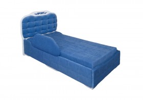 Кровать 190 Атлет Lux 29 Синий (мягкий бортик) в Асино - asino.katalogmebeli.com | фото 1