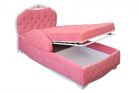 Кровать 190 Гармония Lux 02 Бежевый (мягкий бортик) в Асино - asino.katalogmebeli.com | фото 2