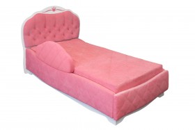 Кровать 190 Гармония Lux 36 Розовый (мягкий бортик) в Асино - asino.katalogmebeli.com | фото