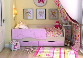 Кровать Алиса КР-812 1,6 Белфорд/Розовый металлик в Асино - asino.katalogmebeli.com | фото