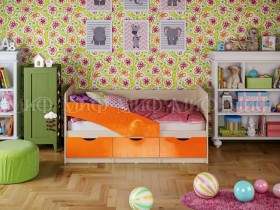 Кровать Бабочки 1,6м (Оранжевый металлик) в Асино - asino.katalogmebeli.com | фото
