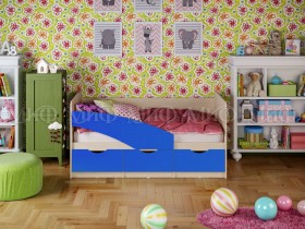 Кровать Бабочки 1,6м (Синий матовый) в Асино - asino.katalogmebeli.com | фото