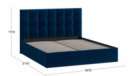 Кровать без ПМ «Эмбер» Велюр Confetti/Blue в Асино - asino.katalogmebeli.com | фото 2