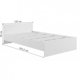 Кровать без ящ. М1200 Мадера Белый в Асино - asino.katalogmebeli.com | фото 2