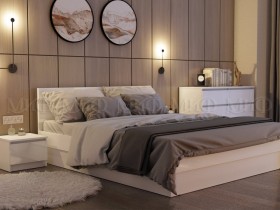 Кровать Челси 1400 (Белый/Белый глянец) в Асино - asino.katalogmebeli.com | фото 2