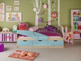 Кровать детская 1,6м Дельфин (Голубой матовый) в Асино - asino.katalogmebeli.com | фото 1