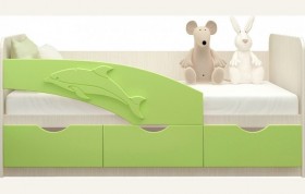 Кровать детская 1,6м Дельфин (Салатовый металлик) в Асино - asino.katalogmebeli.com | фото