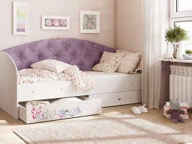 Кровать детская Эльза Белый/Фиолетовый в Асино - asino.katalogmebeli.com | фото 1