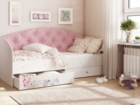 Кровать детская Эльза Белый/Розовый в Асино - asino.katalogmebeli.com | фото 1