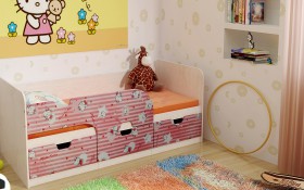 Кровать детская Минима Лего 1,86м с ящиками (дуб атланта/лиловый сад) в Асино - asino.katalogmebeli.com | фото 4