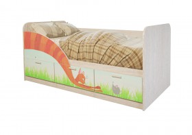 Кровать детская Минима Лего 1,86м с ящиками (дуб атланта/лиловый сад) в Асино - asino.katalogmebeli.com | фото 9