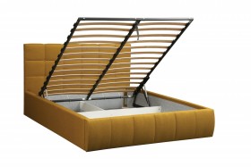 Кровать "Диана" ш. 1400 (Н=1010мм) (жаккард горчица) в Асино - asino.katalogmebeli.com | фото 3