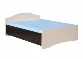 Кровать двойная 1400-1 без матраса (круглые спинки) Венге/Дуб выбеленный в Асино - asino.katalogmebeli.com | фото