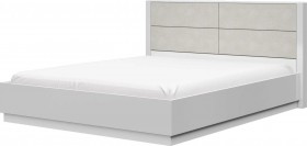 Кровать двойная 1400х2000 Вива (Белый/Белый глянец/Платина) в Асино - asino.katalogmebeli.com | фото 1