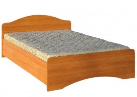 Кровать двойная 1600-1 без матраса (круглые спинки) Вишня Оксфорд в Асино - asino.katalogmebeli.com | фото