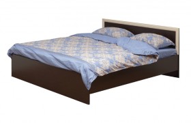 Кровать двойная 21.52 - 02 (шир. 1200) с настилом (венге/профиль дуб линдберг)/осн. в Асино - asino.katalogmebeli.com | фото