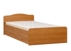 Кровать двойная с ящиками 1400-1 без матраса (круглые спинки) Вишня Оксфорд в Асино - asino.katalogmebeli.com | фото