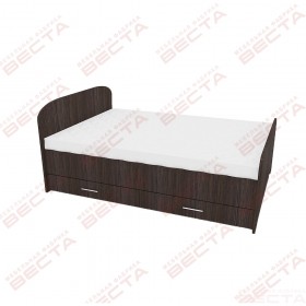 Кровать двухспальная ЛДСП 1400 с ящиками Венге в Асино - asino.katalogmebeli.com | фото 1