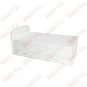 Кровать двухспальная МДФ 1400 с ящиками Белый в Асино - asino.katalogmebeli.com | фото 1