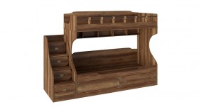 Кровать двухъярусная с приставной лестницей «Навигатор» (Дуб Каньон) в Асино - asino.katalogmebeli.com | фото