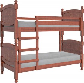 Кровать двухъярусная Валерия из массива сосны 800*1890 Орех в Асино - asino.katalogmebeli.com | фото 1
