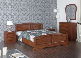 Кровать Елена из массива сосны 1200*2000 Орех в Асино - asino.katalogmebeli.com | фото