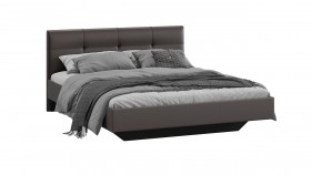 Кровать «Элис» c мягкой обивкой тип 1 Экокожа/Темно-коричневый/1400 в Асино - asino.katalogmebeli.com | фото 1