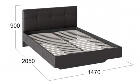Кровать «Элис» c мягкой обивкой тип 1 Экокожа/Темно-коричневый/1400 в Асино - asino.katalogmebeli.com | фото 2